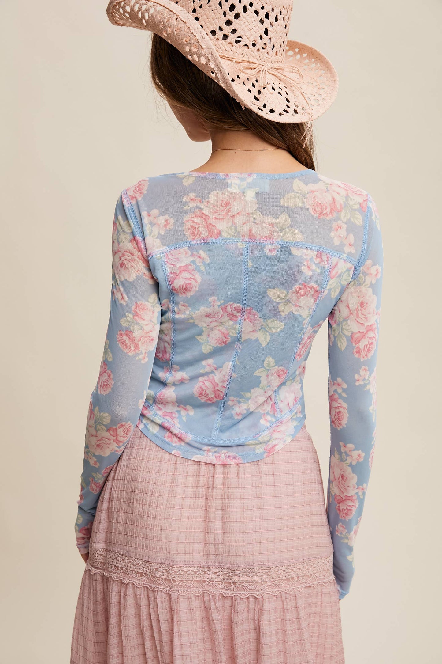 Floral Mesh Top