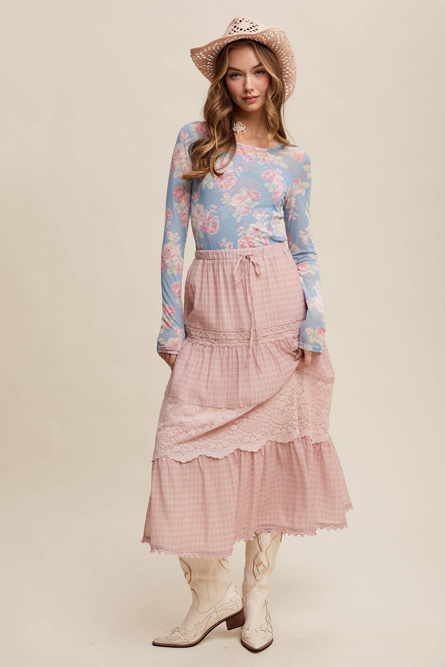 Floral Mesh Top
