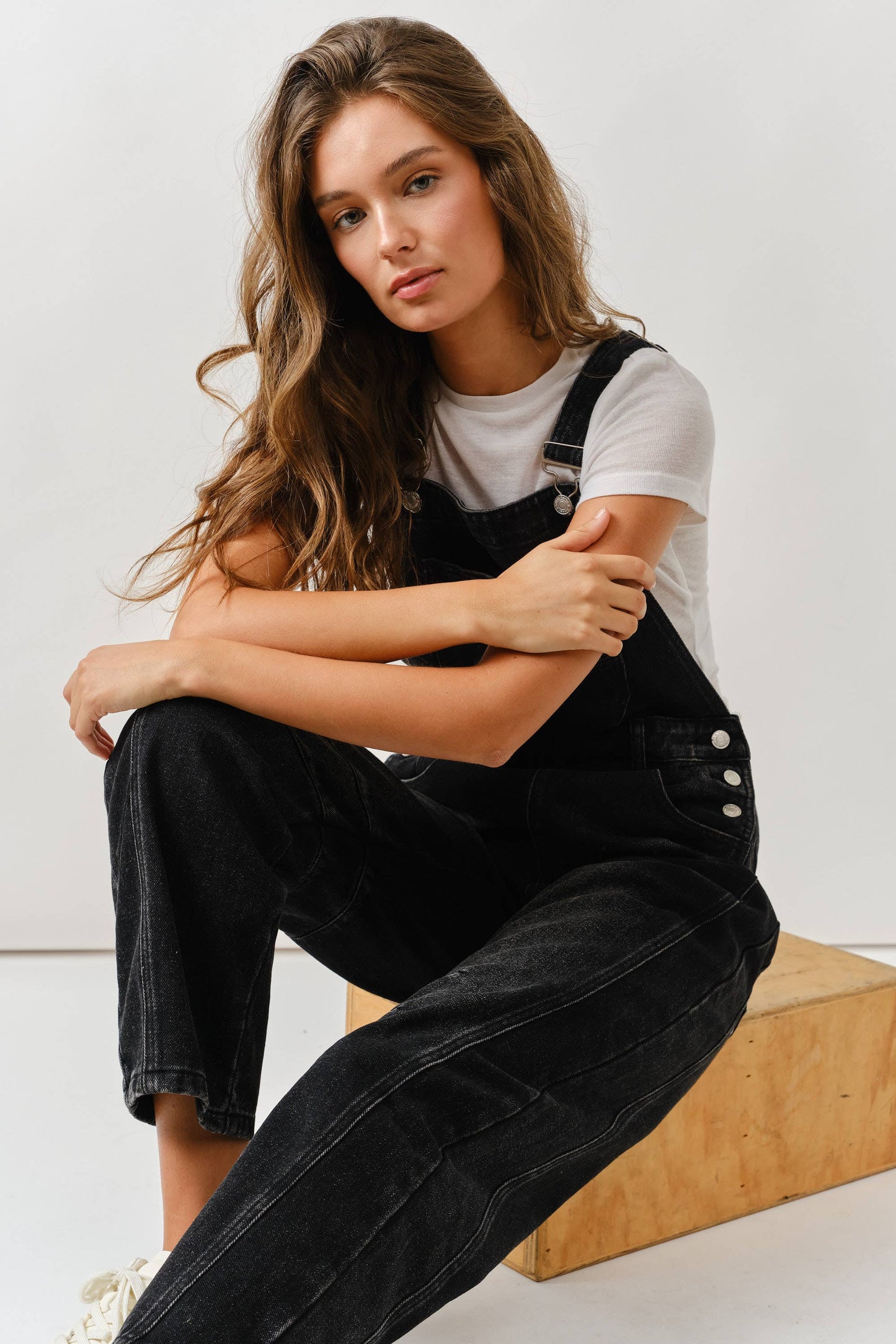 RELAX FIT BLACK DENIM OVERALL