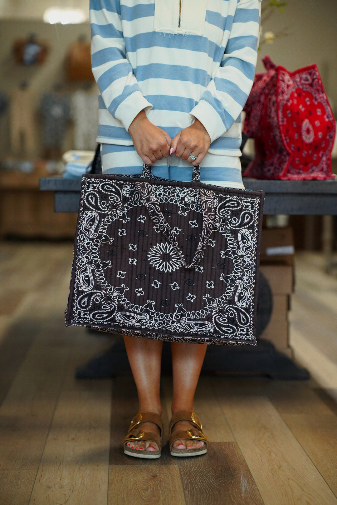 Brown Bandana Tote