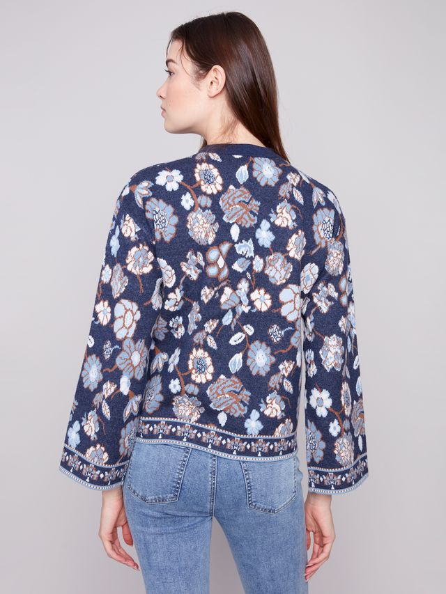 Long Sleeve Crewneck Jaquard Sweater