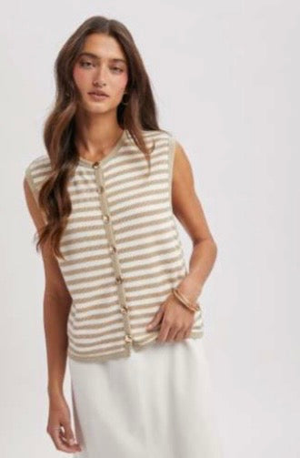 Stone Button Up Sweater Tank