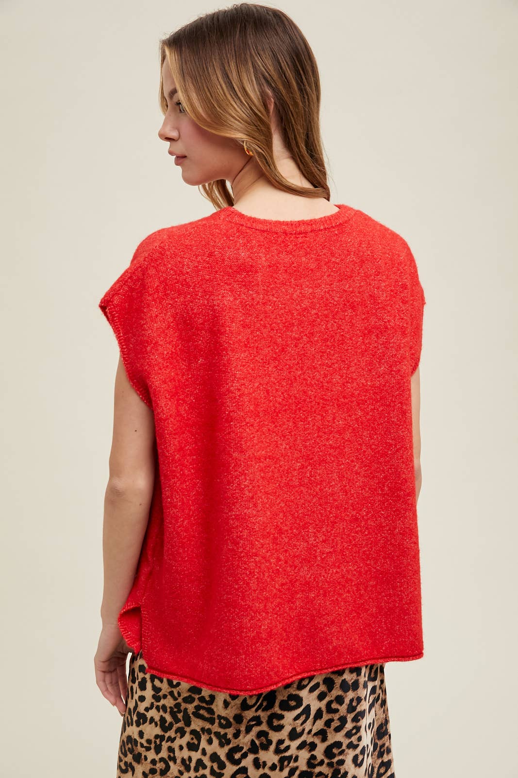 KNIT SWEATER TOP RED