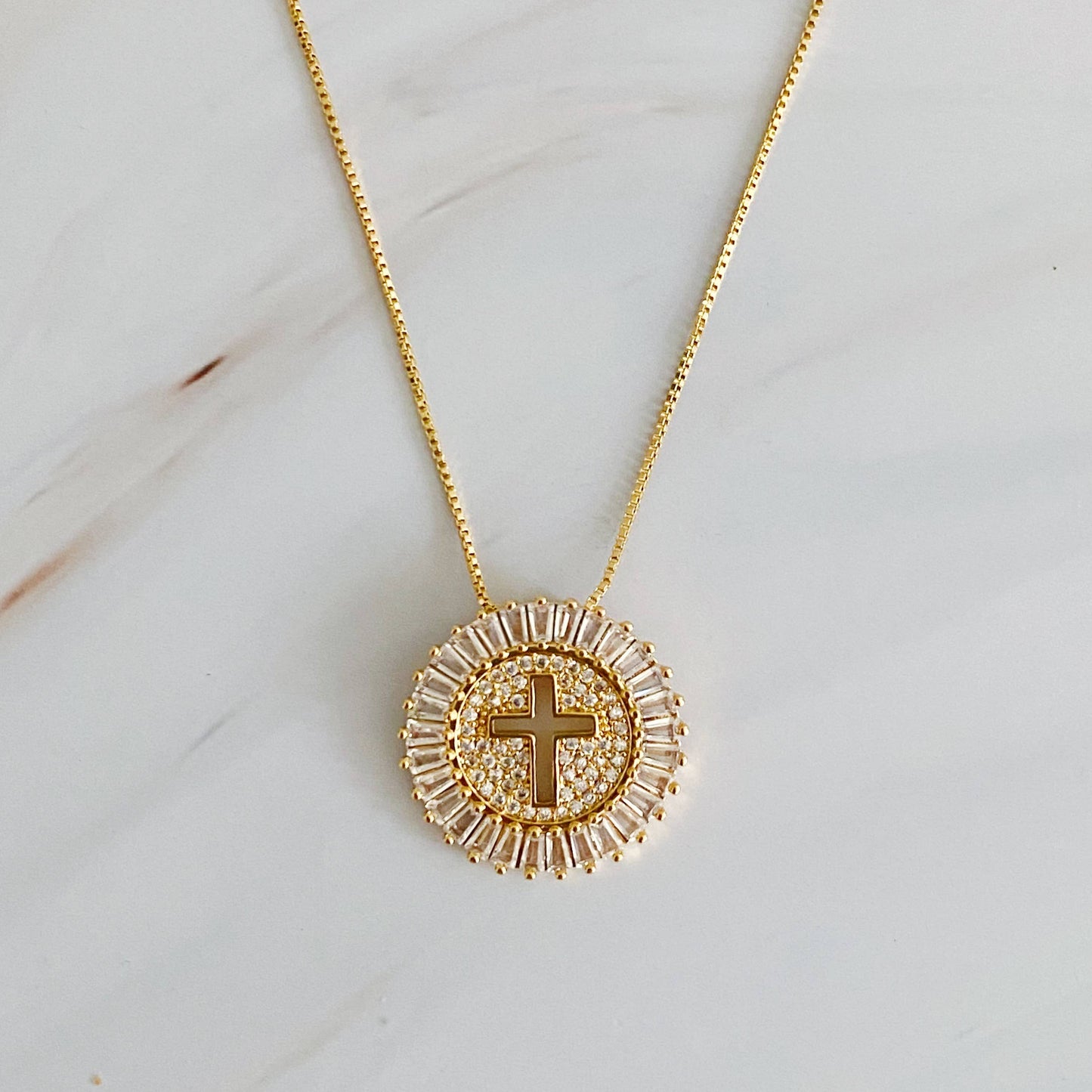 Circle Cross Necklace