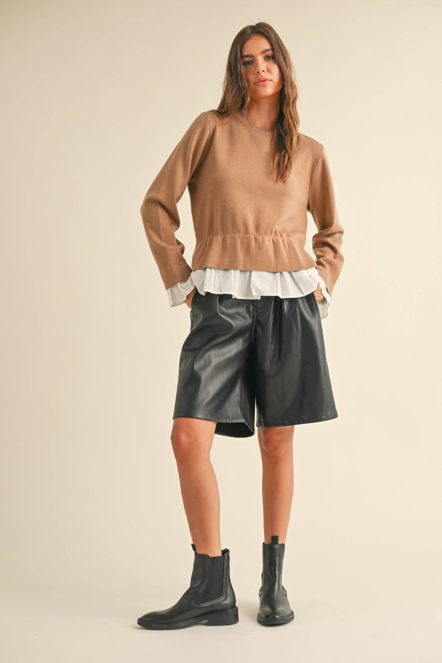 T3505 SHIRTS COMBO SWEATER TOP