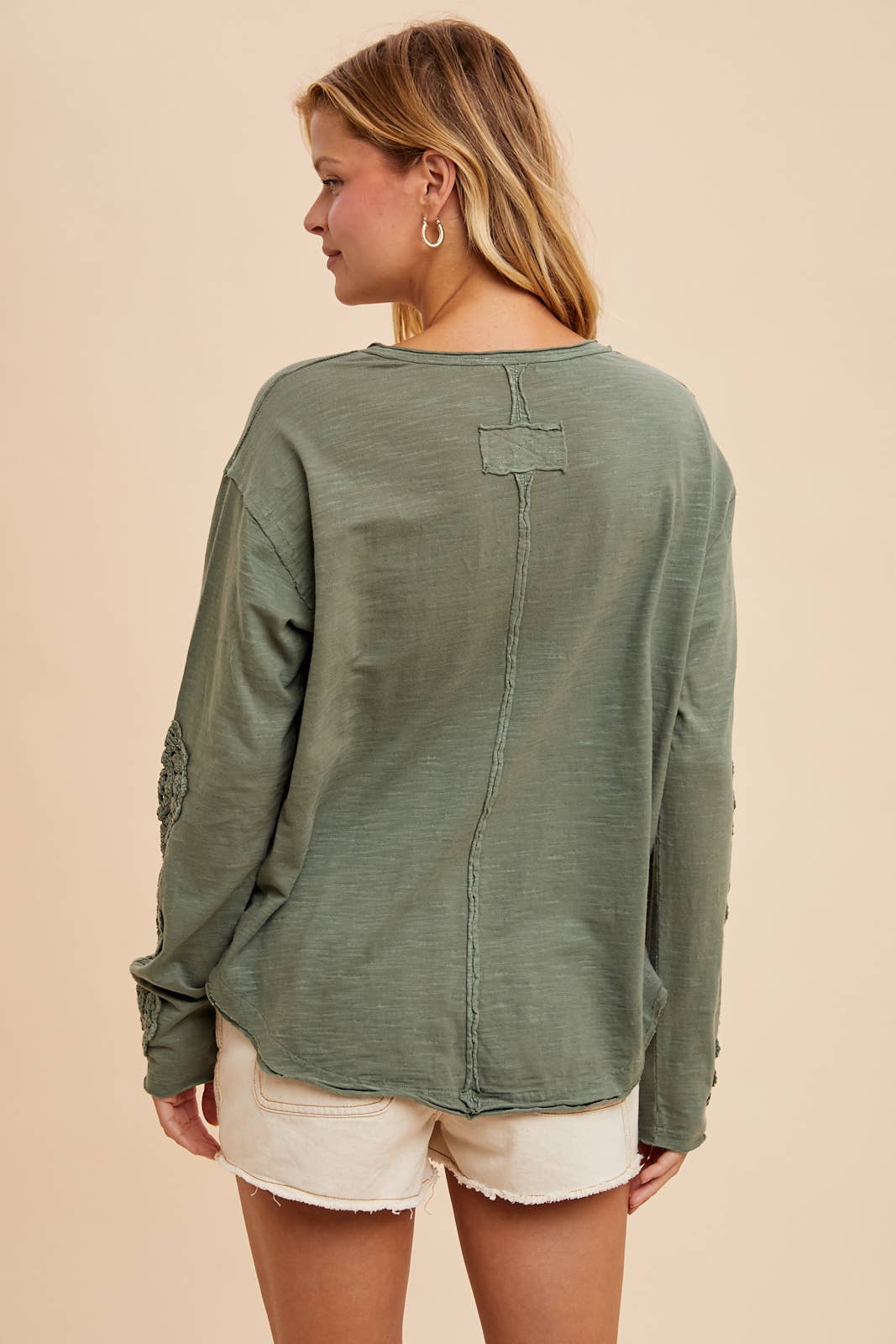 CROCHET PATCH HENLEY TOP