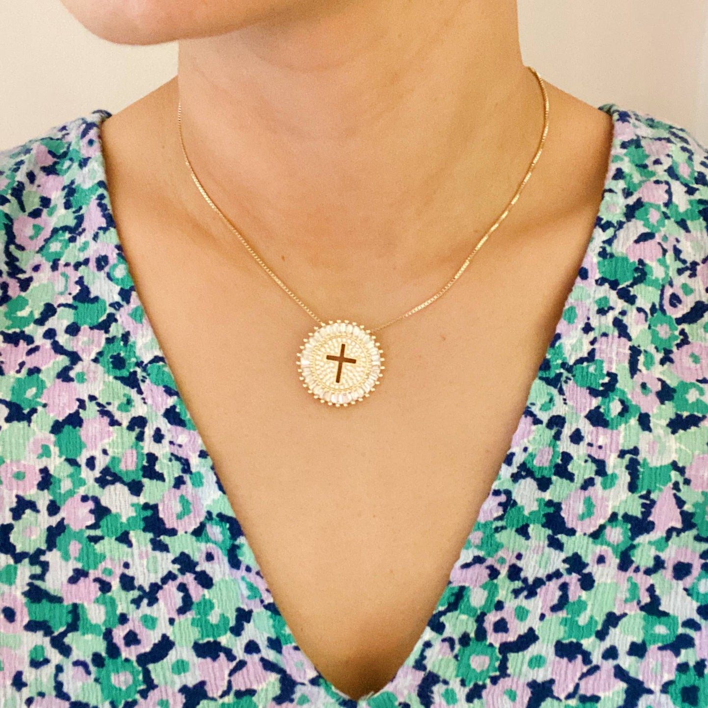 Circle Cross Necklace