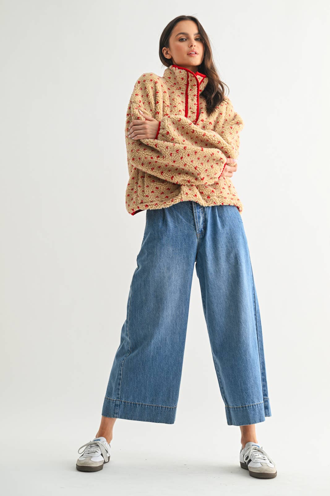 HEART SHERPA FLEECE PULLOVER