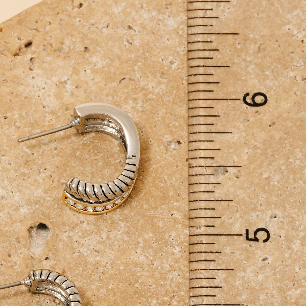 Two Tone Hoop Earrings