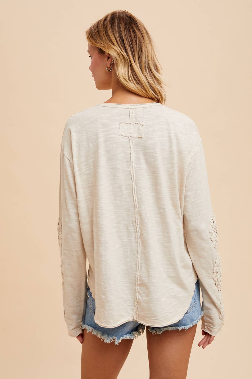CROCHET PATCH HENLEY TOP