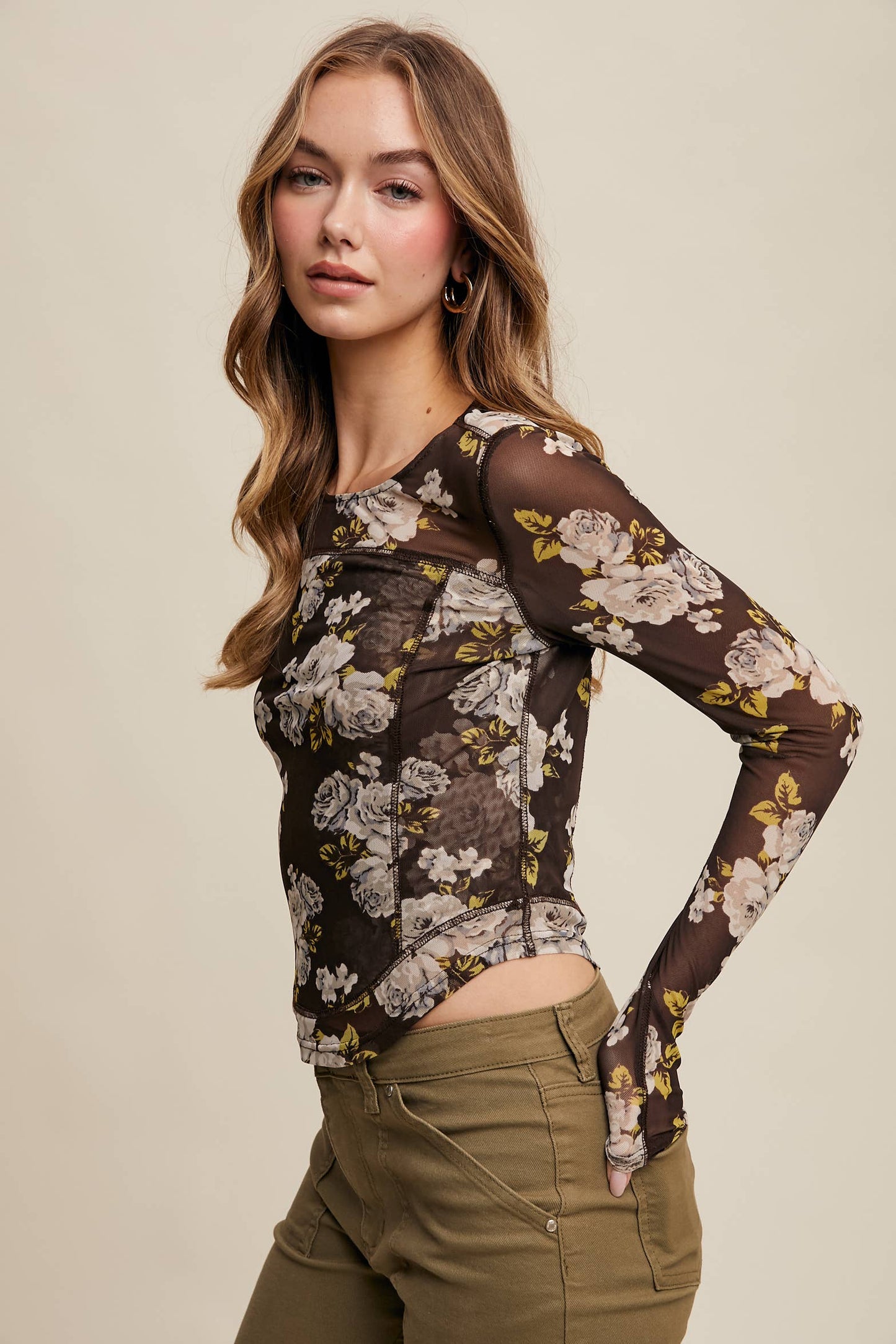 Floral Mesh Top