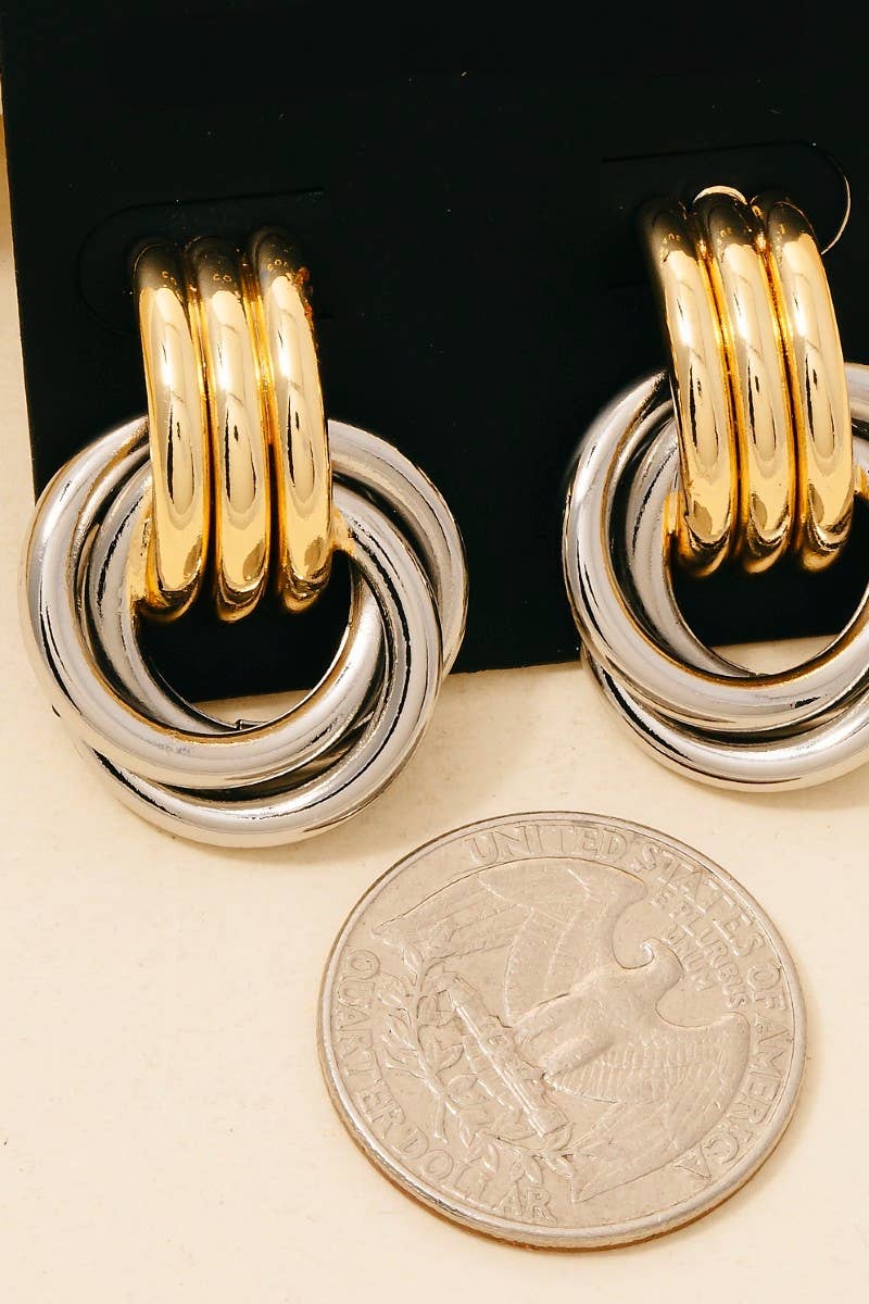 Two Tone Dangle Earrings