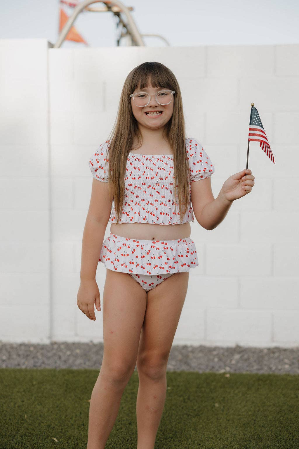 Toddler Two Piece Swimsuit | Sweetheart Cherries