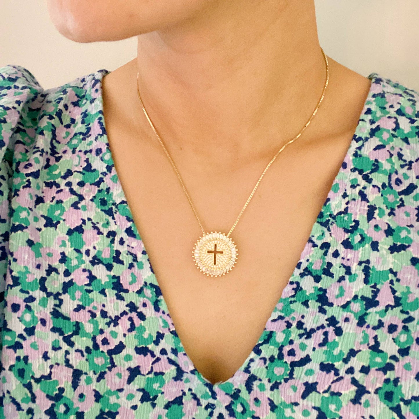 Circle Cross Necklace