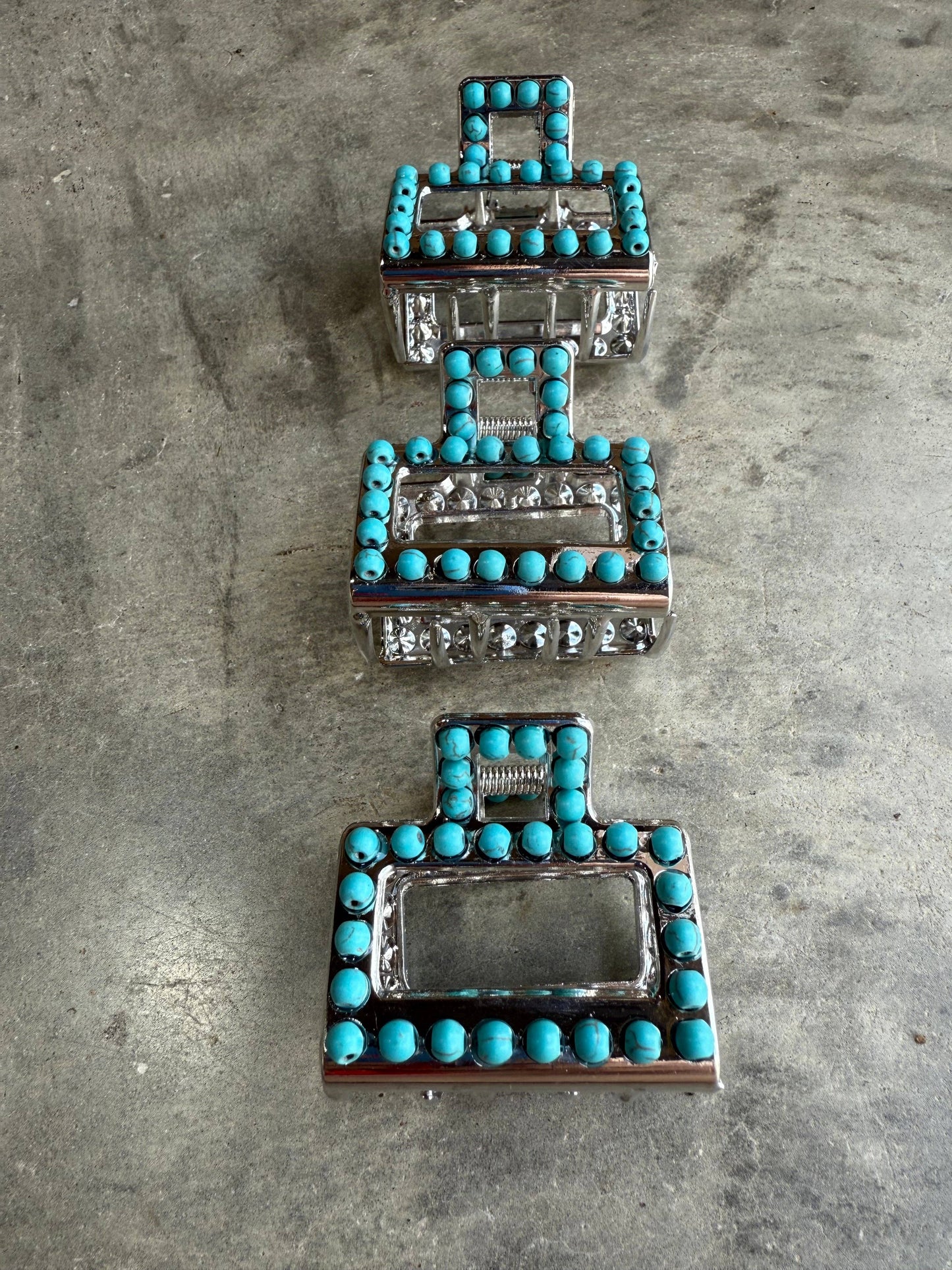 Mini Square Turquoise Claw Hair Clip