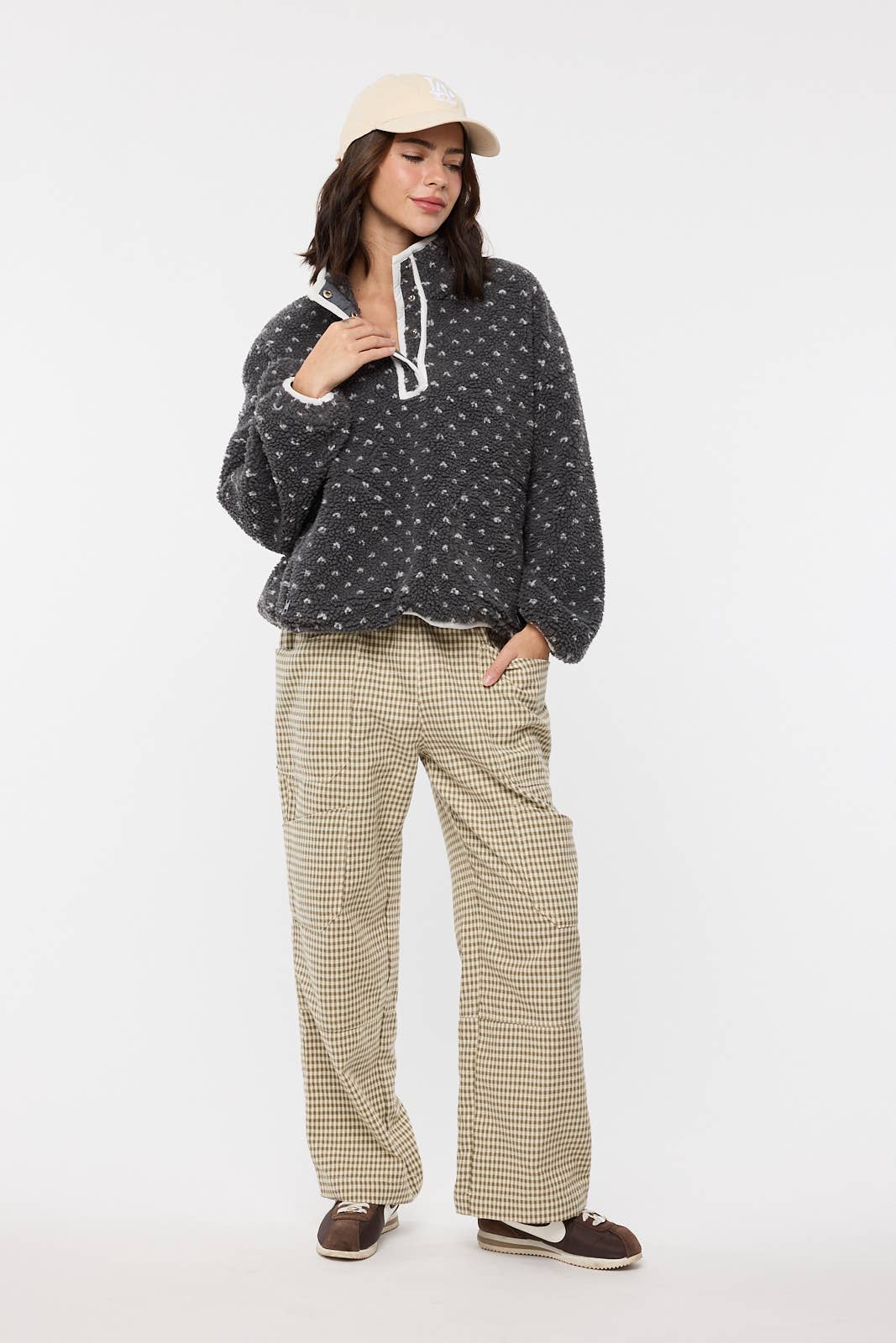 HEART SHERPA FLEECE PULLOVER
