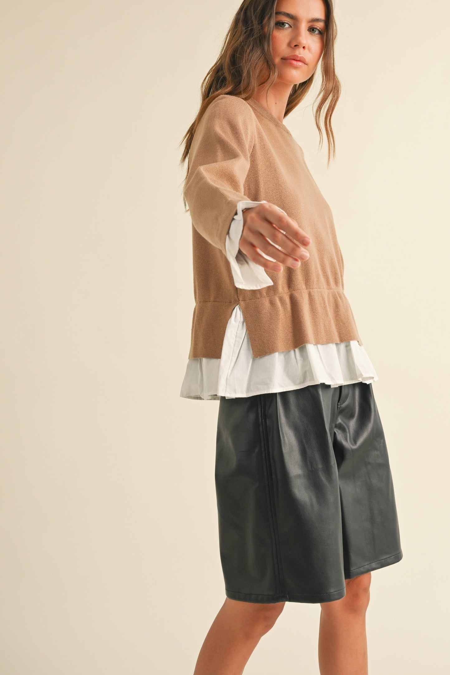 T3505 SHIRTS COMBO SWEATER TOP