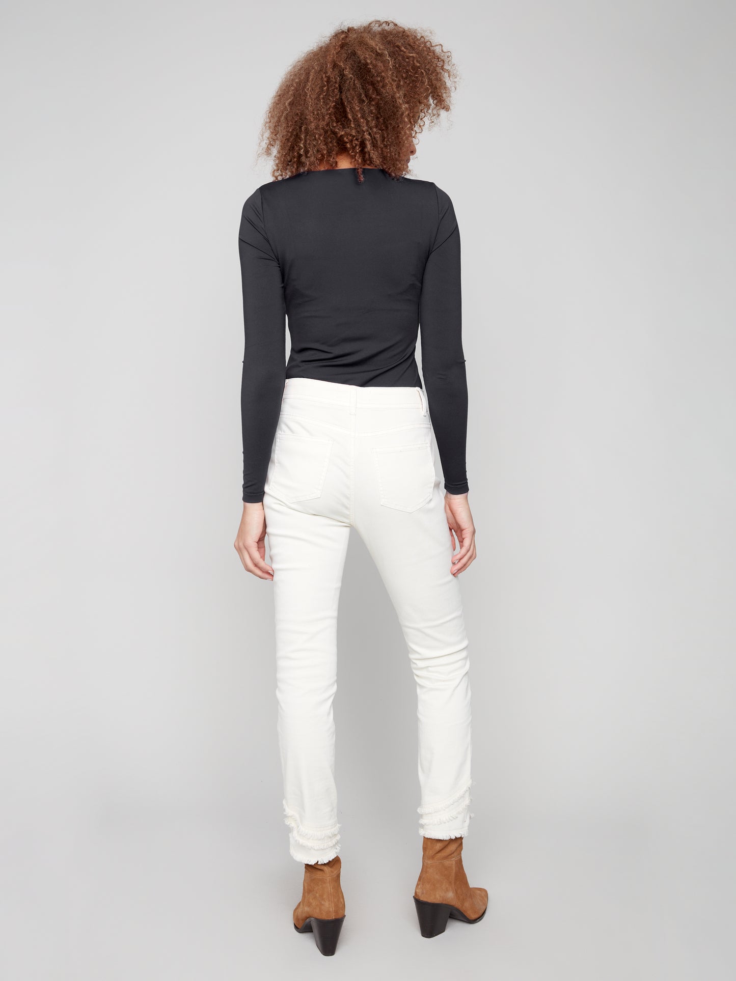 Frayed Hem Natural Denim
