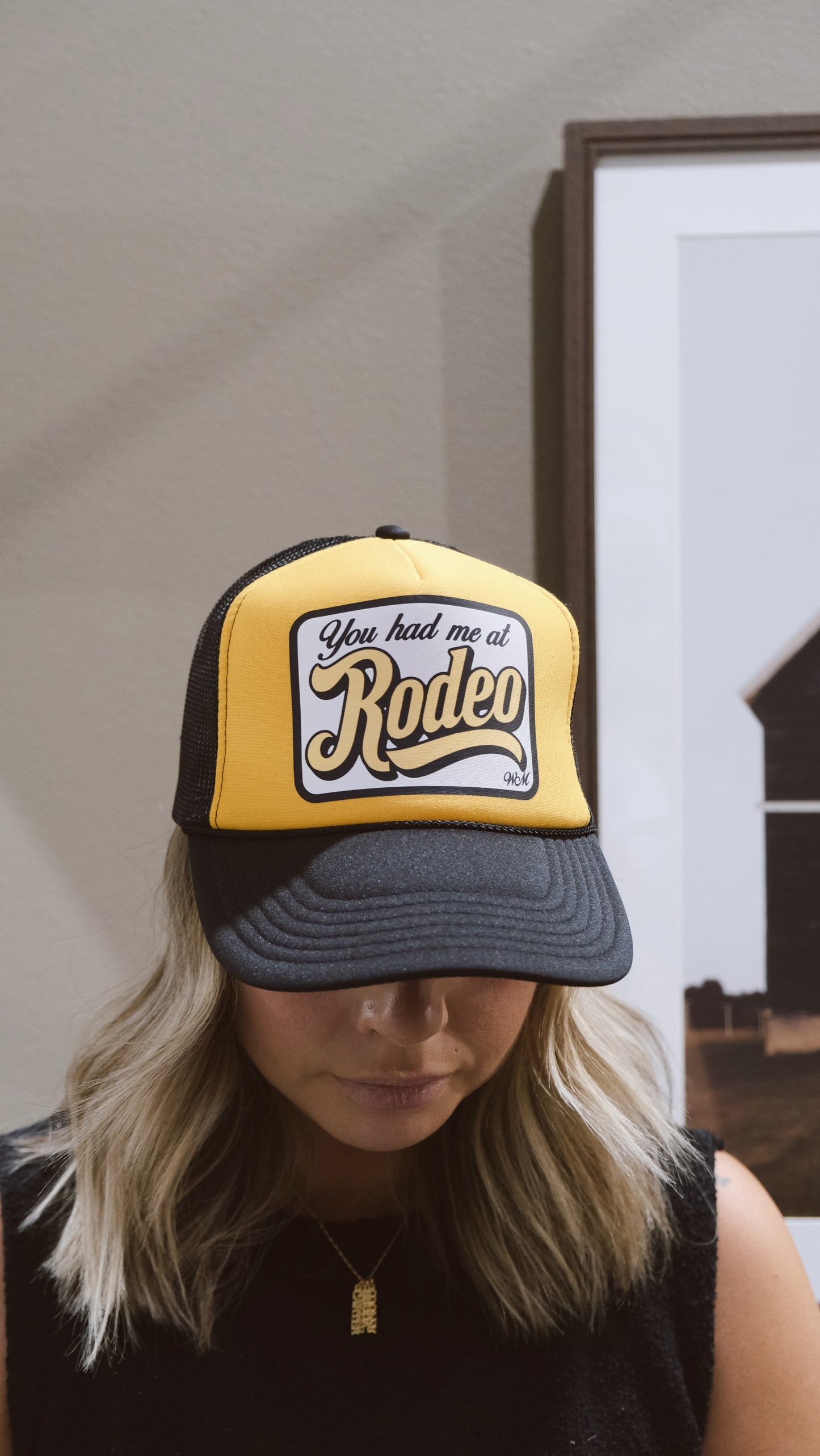Black + Yellow Rodeo Trucker Hat