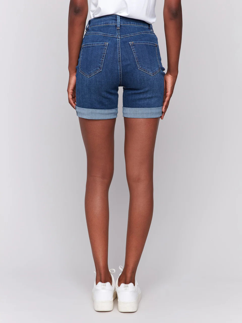 Denim Rolled Cuff Shorts