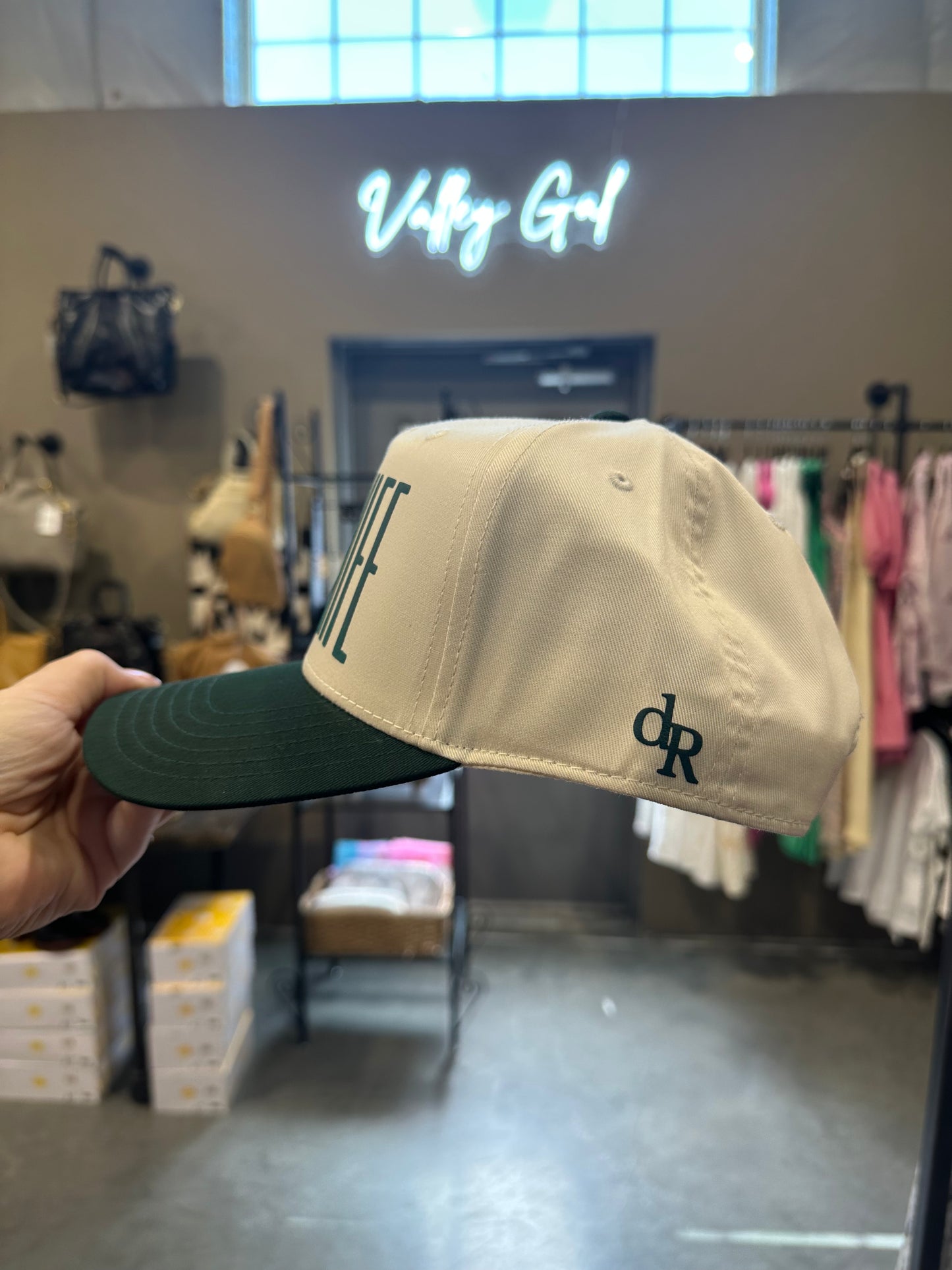 Line Wife Trucker Hat Green Combo