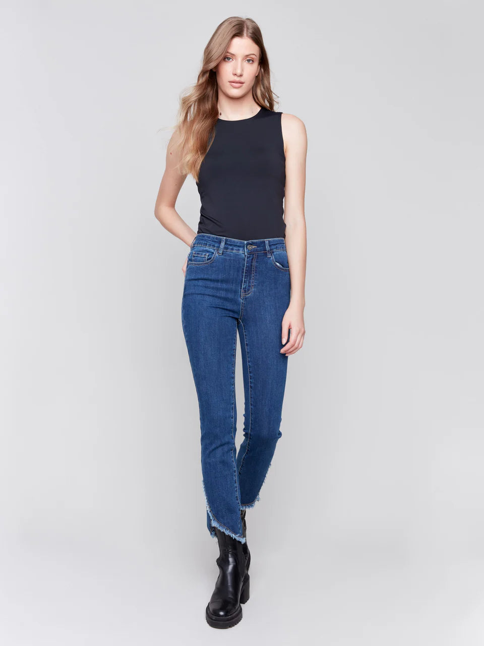 2 Layers Fringed Tulip Back Hem Pant