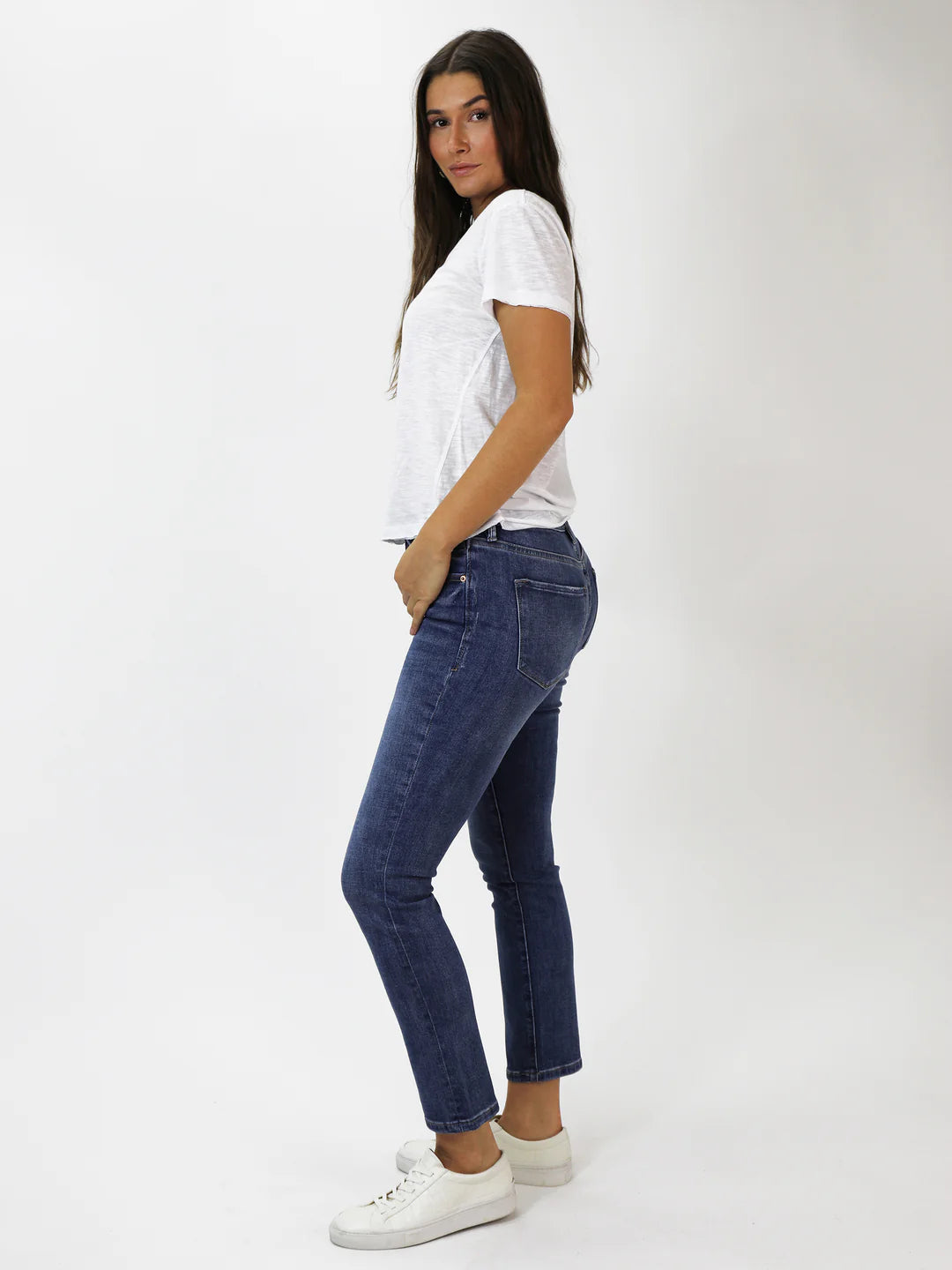 Blaire High Rise Slim Straight Jeans- South Bay
