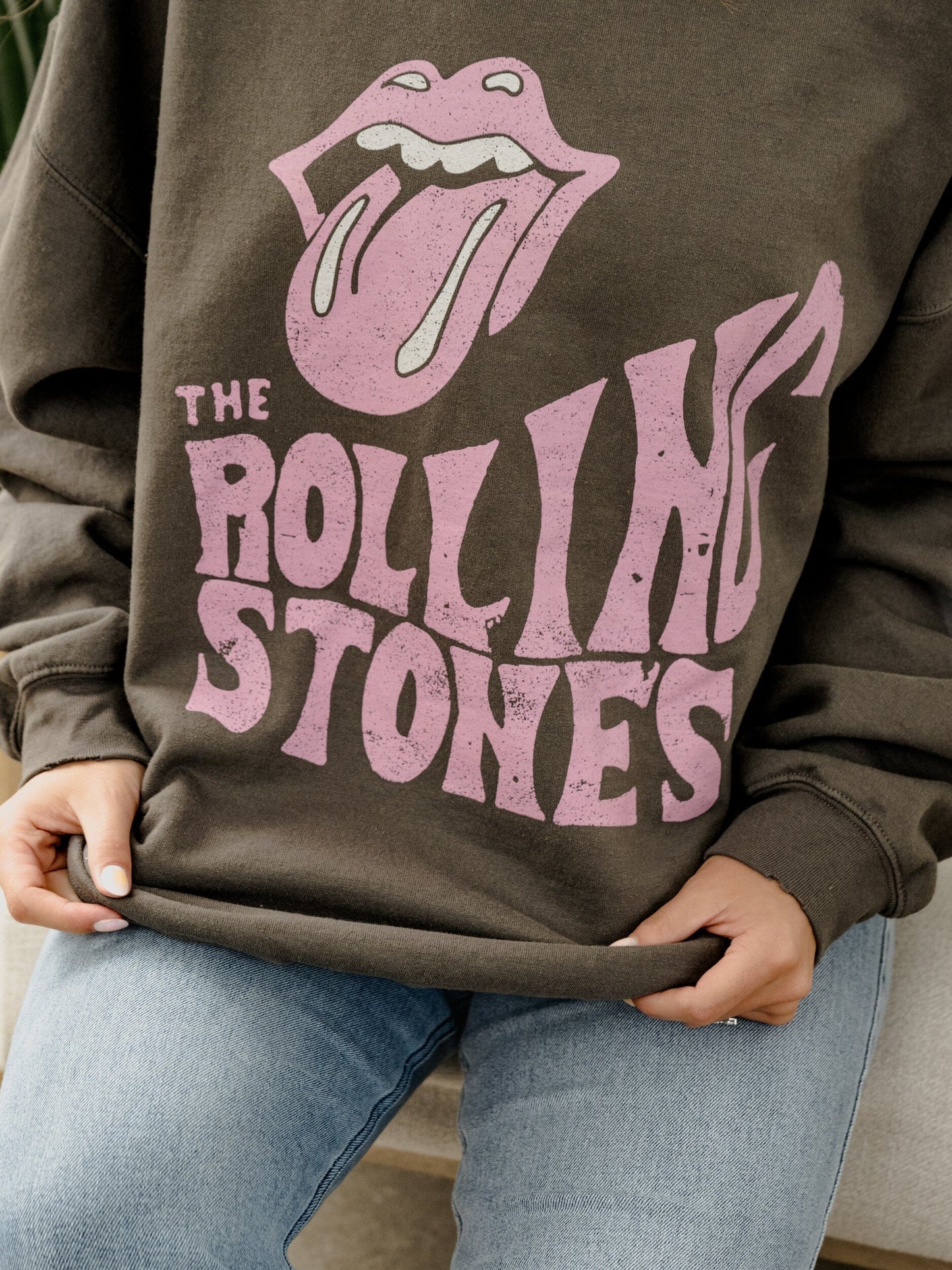 Rolling Stones dazed charcoal graphic sweatshirt