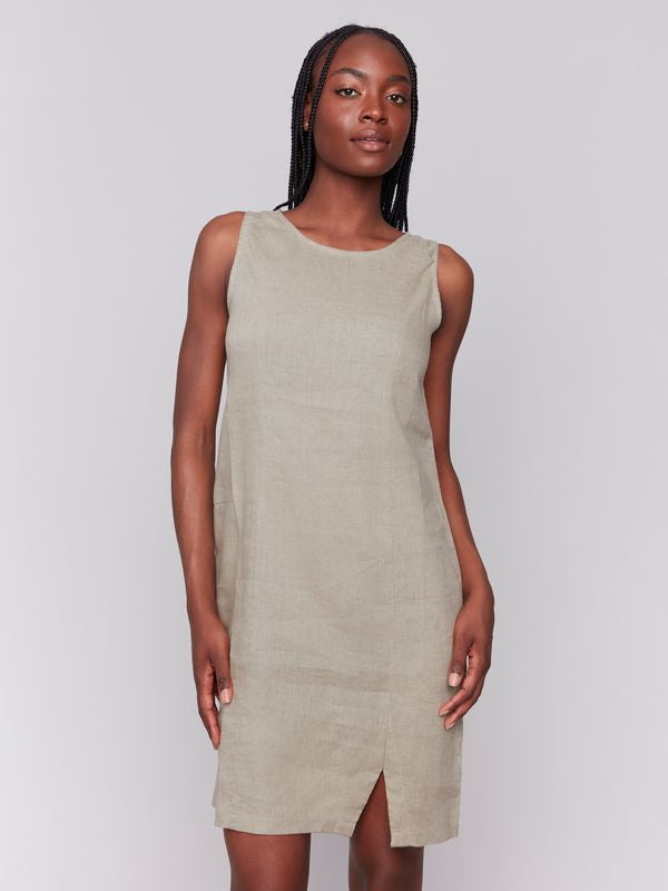 Olive Linen Dress