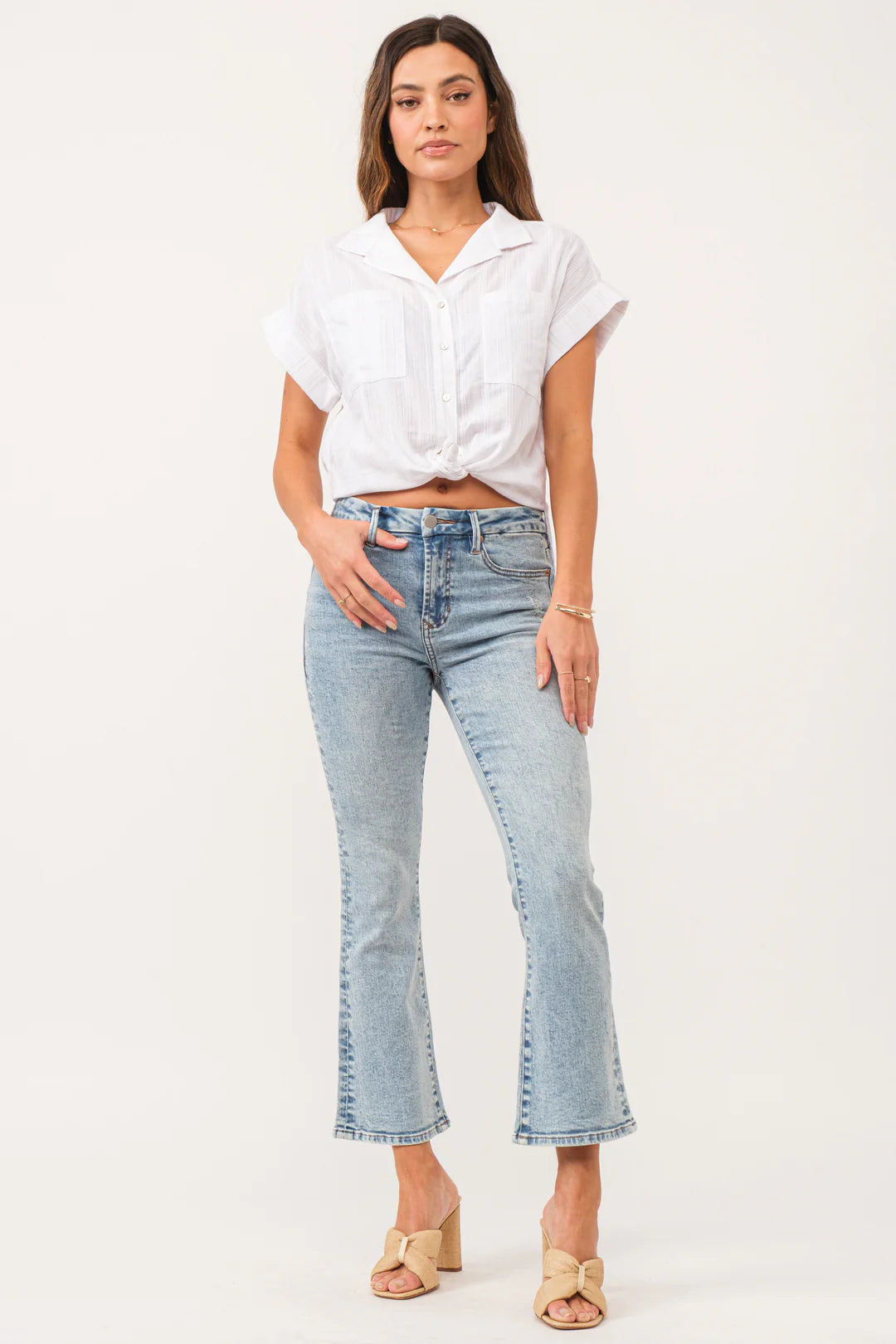 Jeanne High Rise Cropped Flare Jeans
