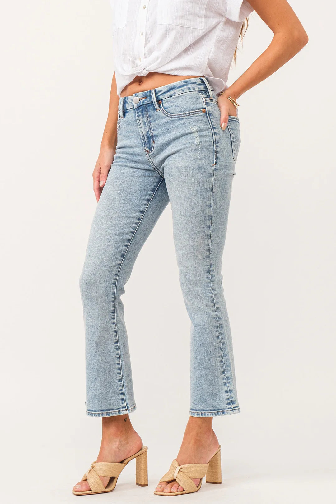 Jeanne High Rise Cropped Flare Jeans