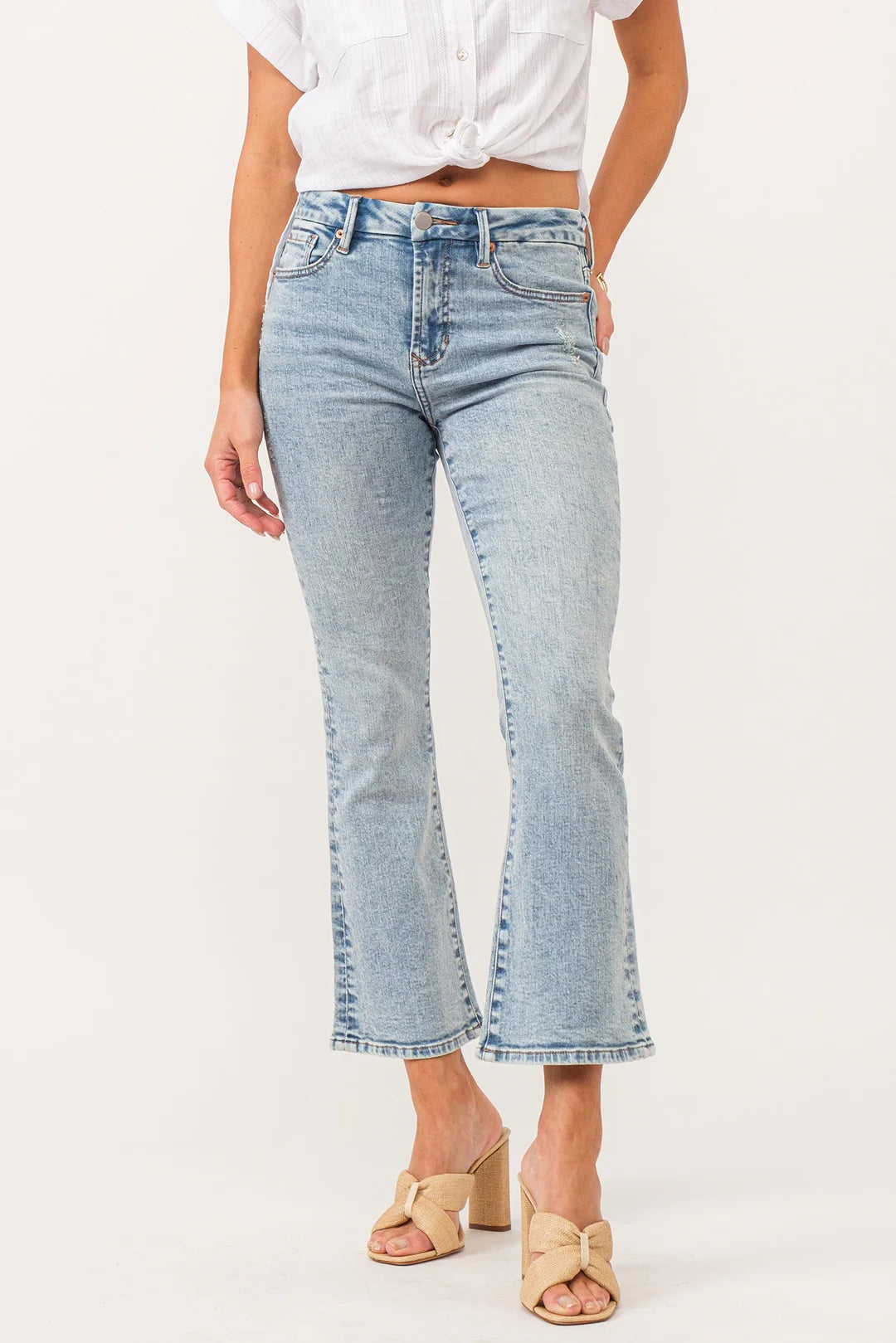 Jeanne High Rise Cropped Flare Jeans