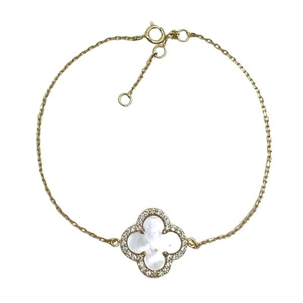Clover 'Halo" Bracelet: Gold Vermeil