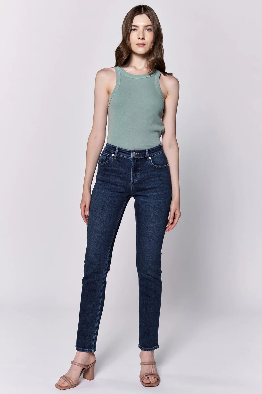 Blaire Mid rise Slim Straight Jeans