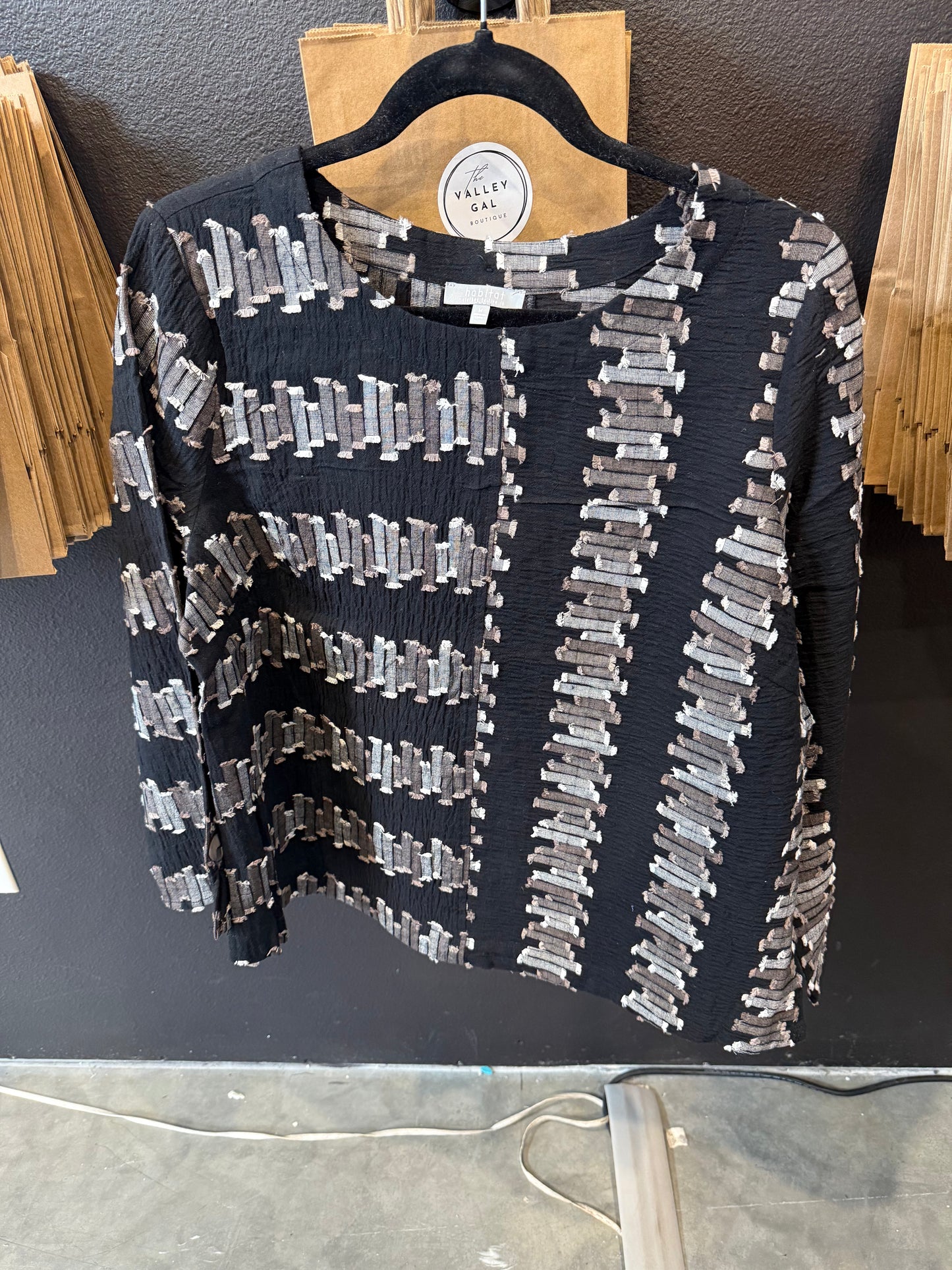 Embroidered Cotton Button Back Pullover
