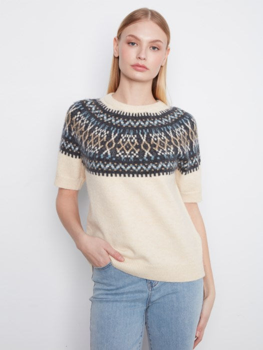 Short Sleeve Raglan Ski Sweater