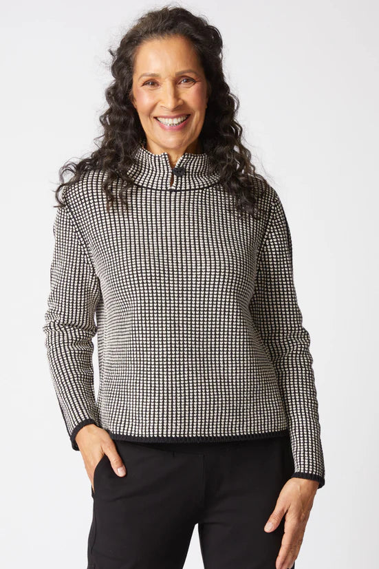 Day and Night Button Collar Sweater