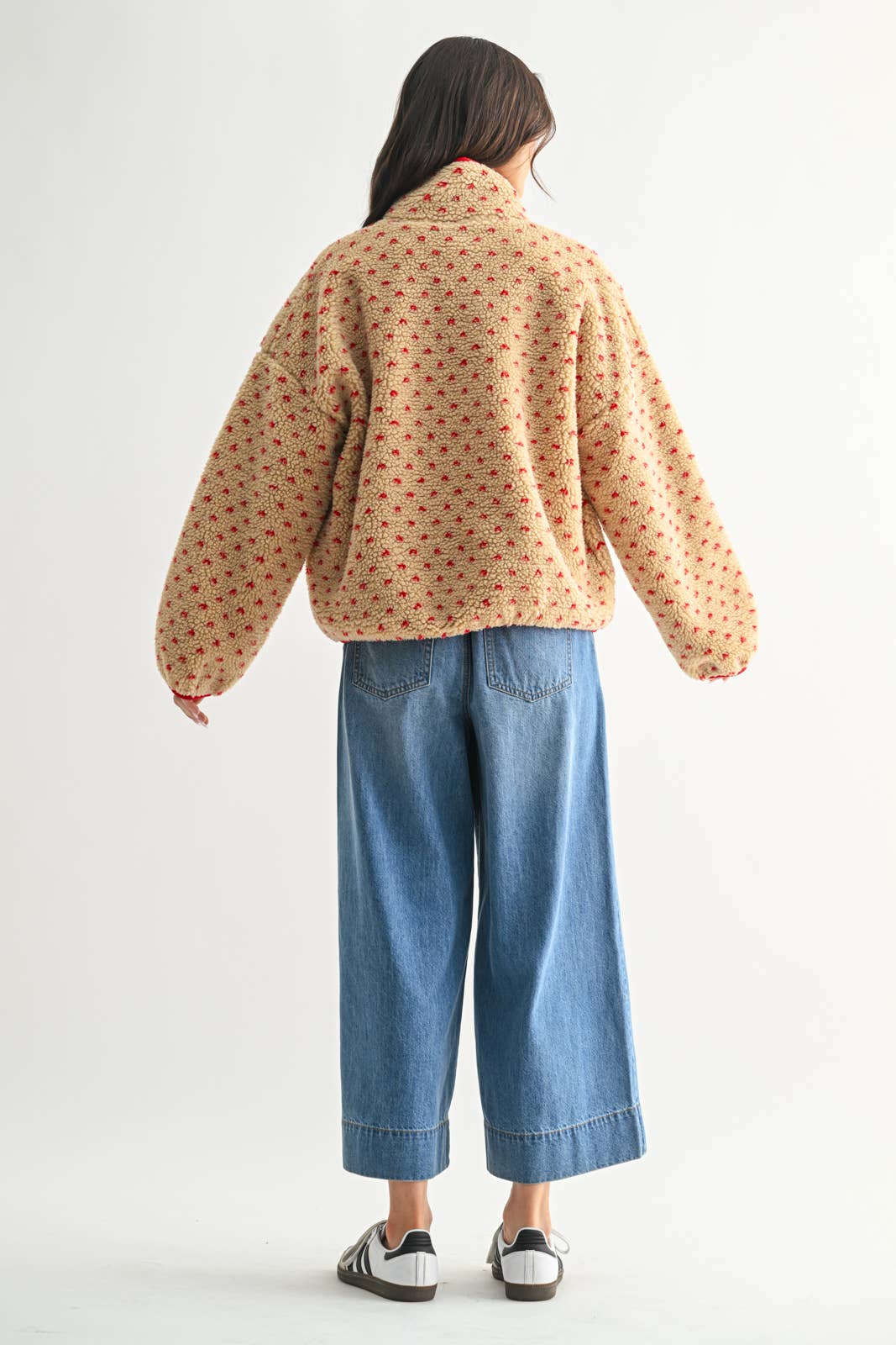HEART SHERPA FLEECE PULLOVER