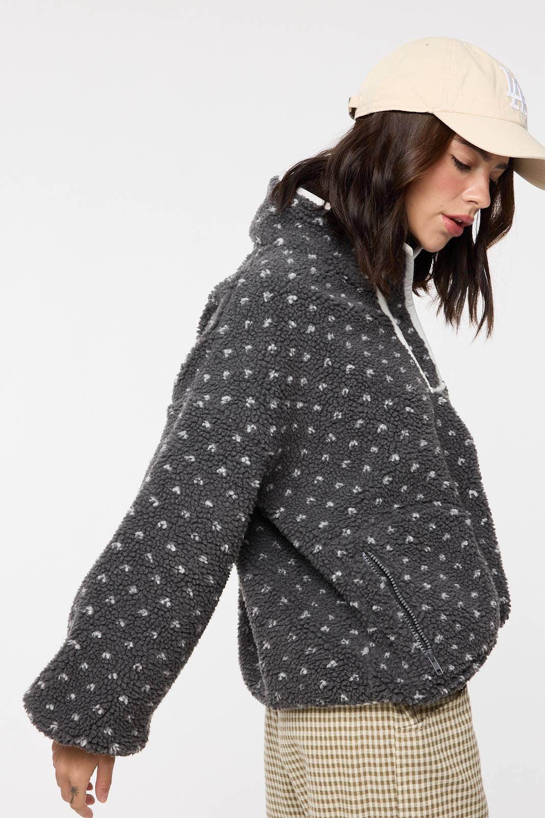 HEART SHERPA FLEECE PULLOVER