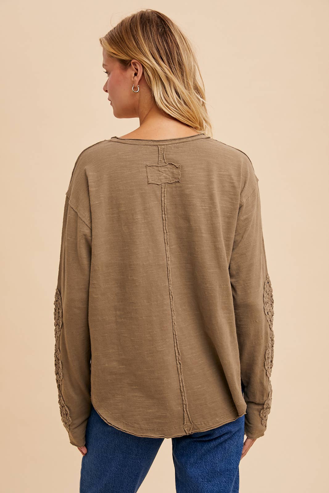 CROCHET PATCH HENLEY TOP