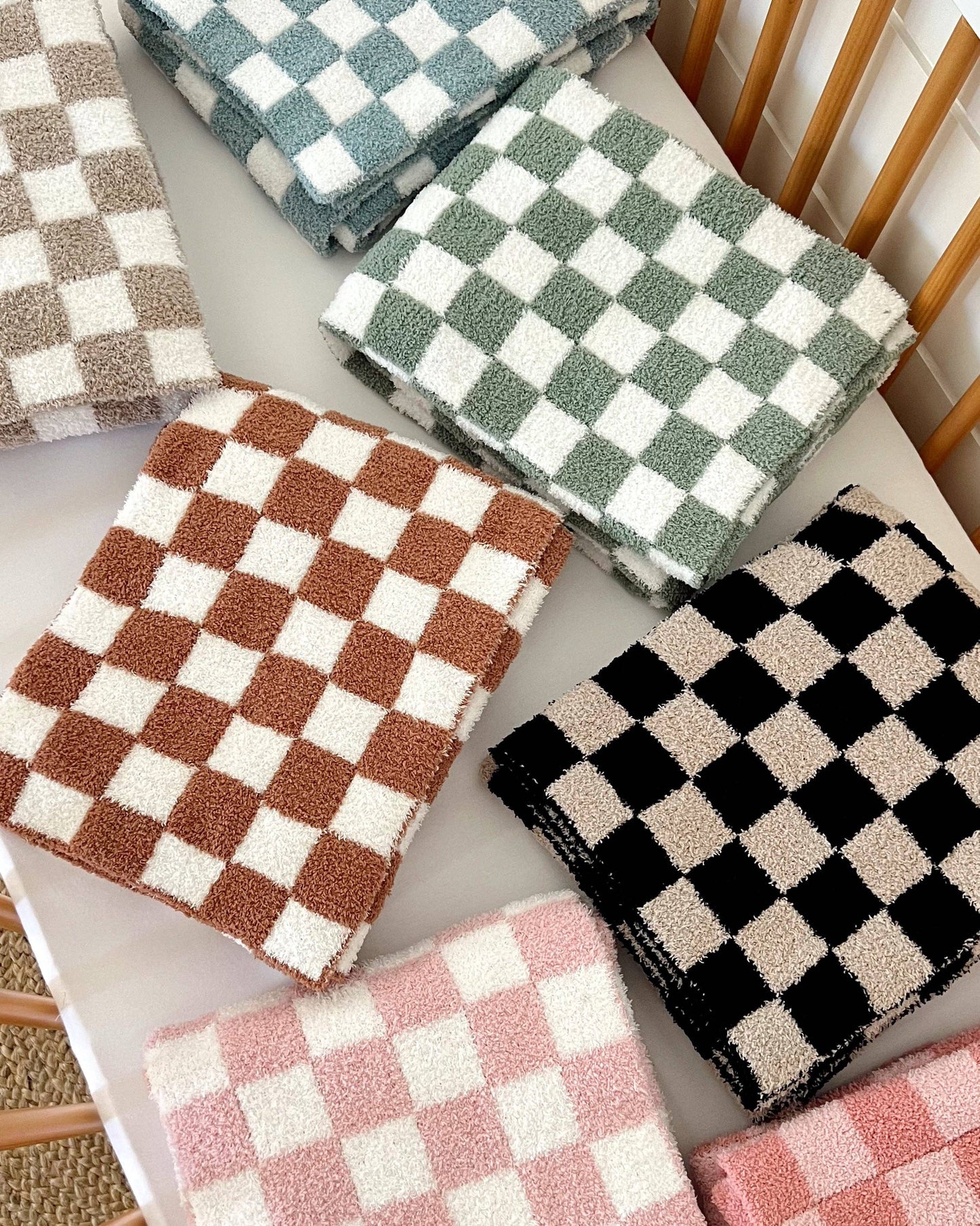 Phufy® Bliss Checkerboard Blanket, Cocoa