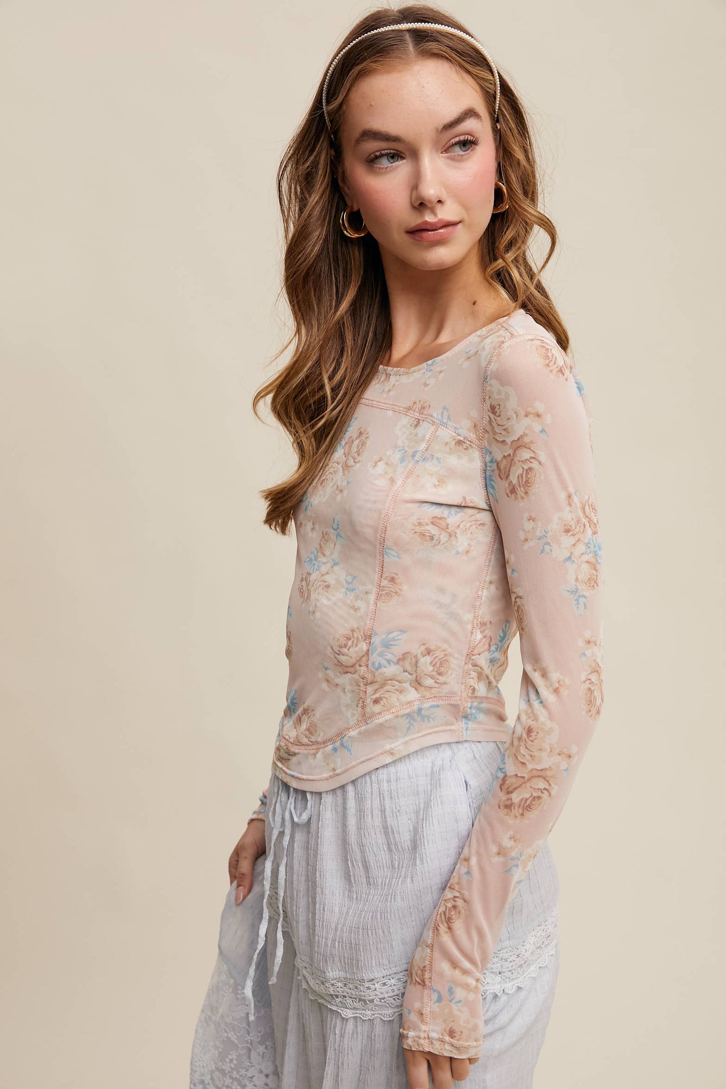 Floral Mesh Top