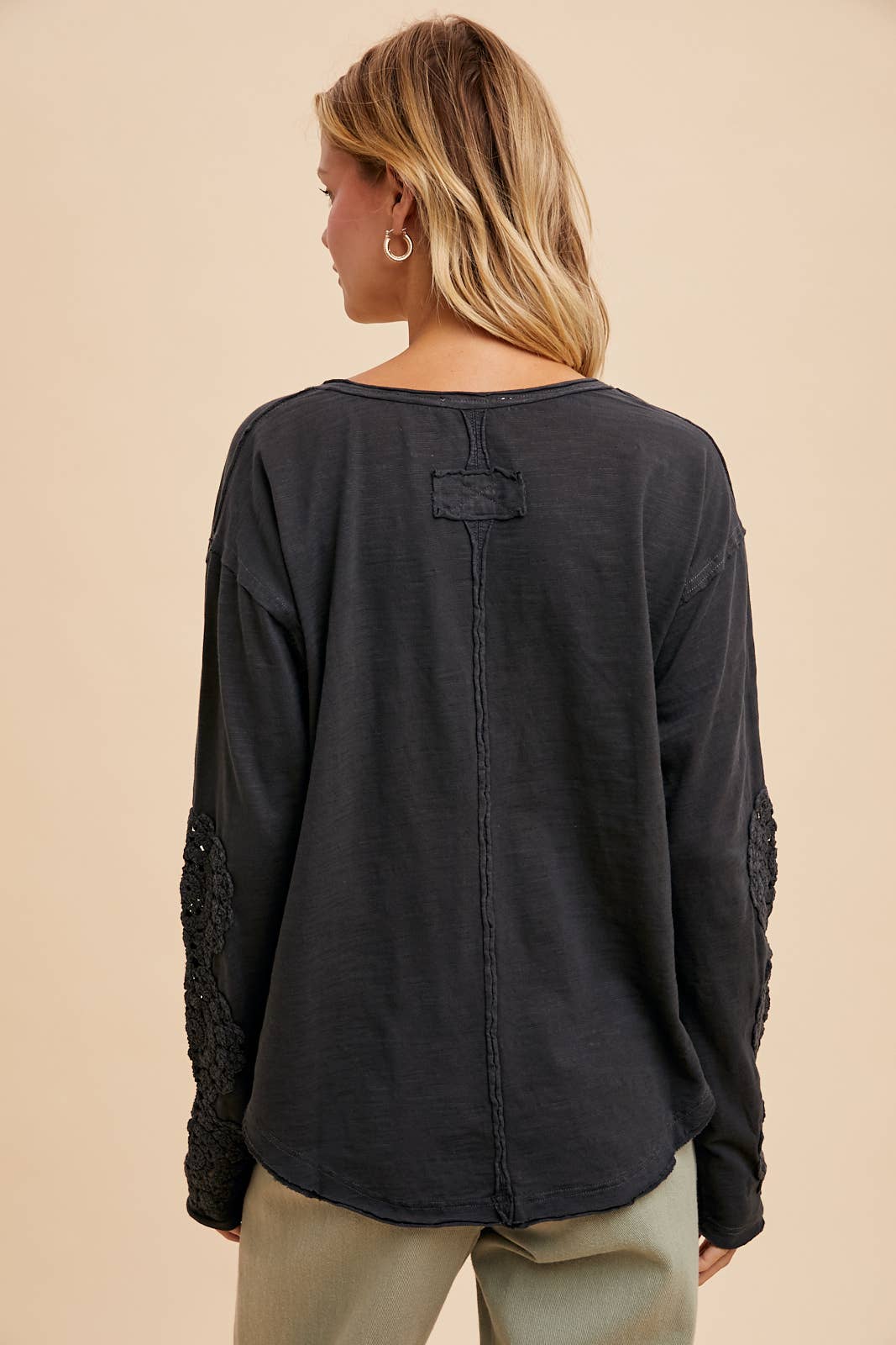 CROCHET PATCH HENLEY TOP