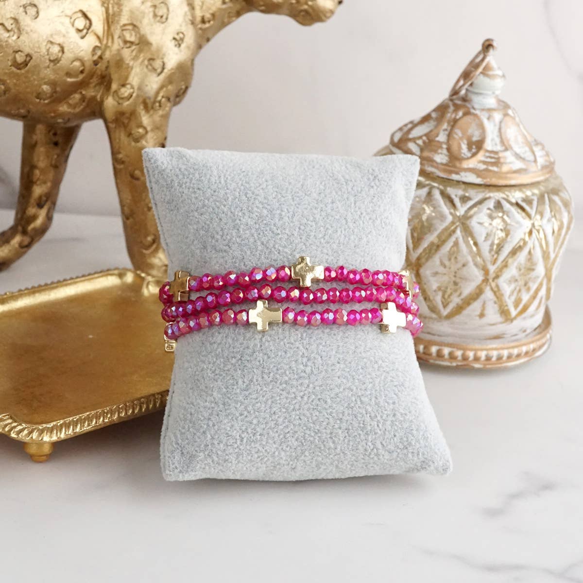 Mini Sideways Cross Bracelet stack