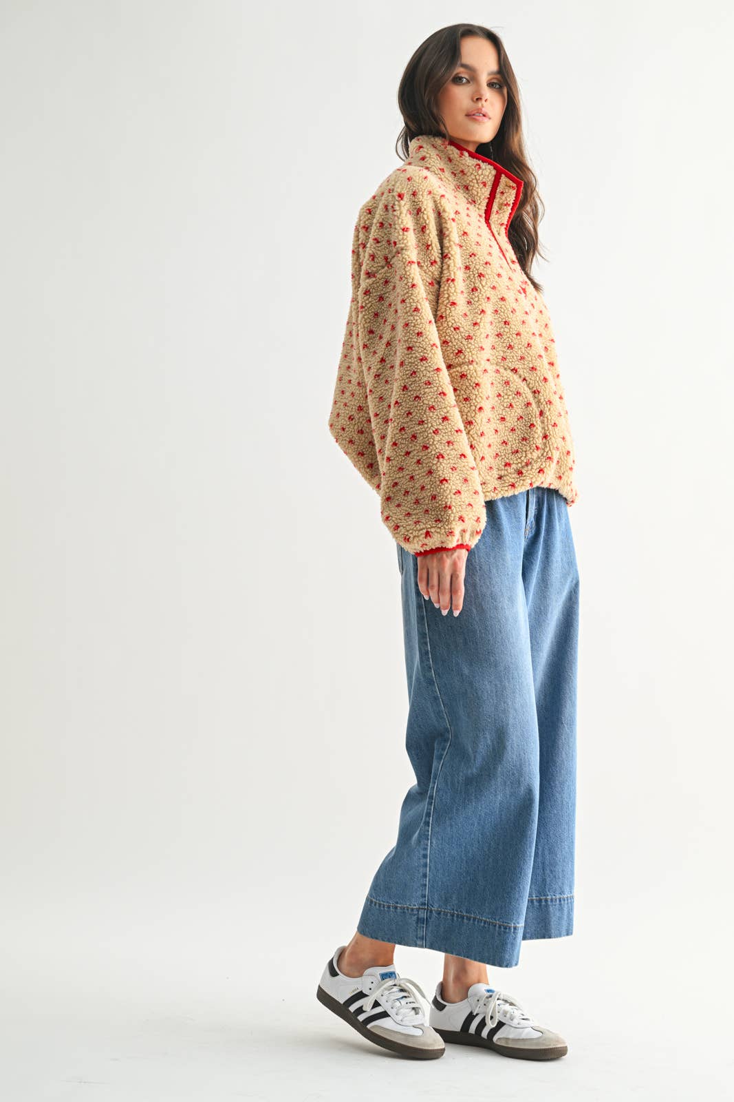 HEART SHERPA FLEECE PULLOVER