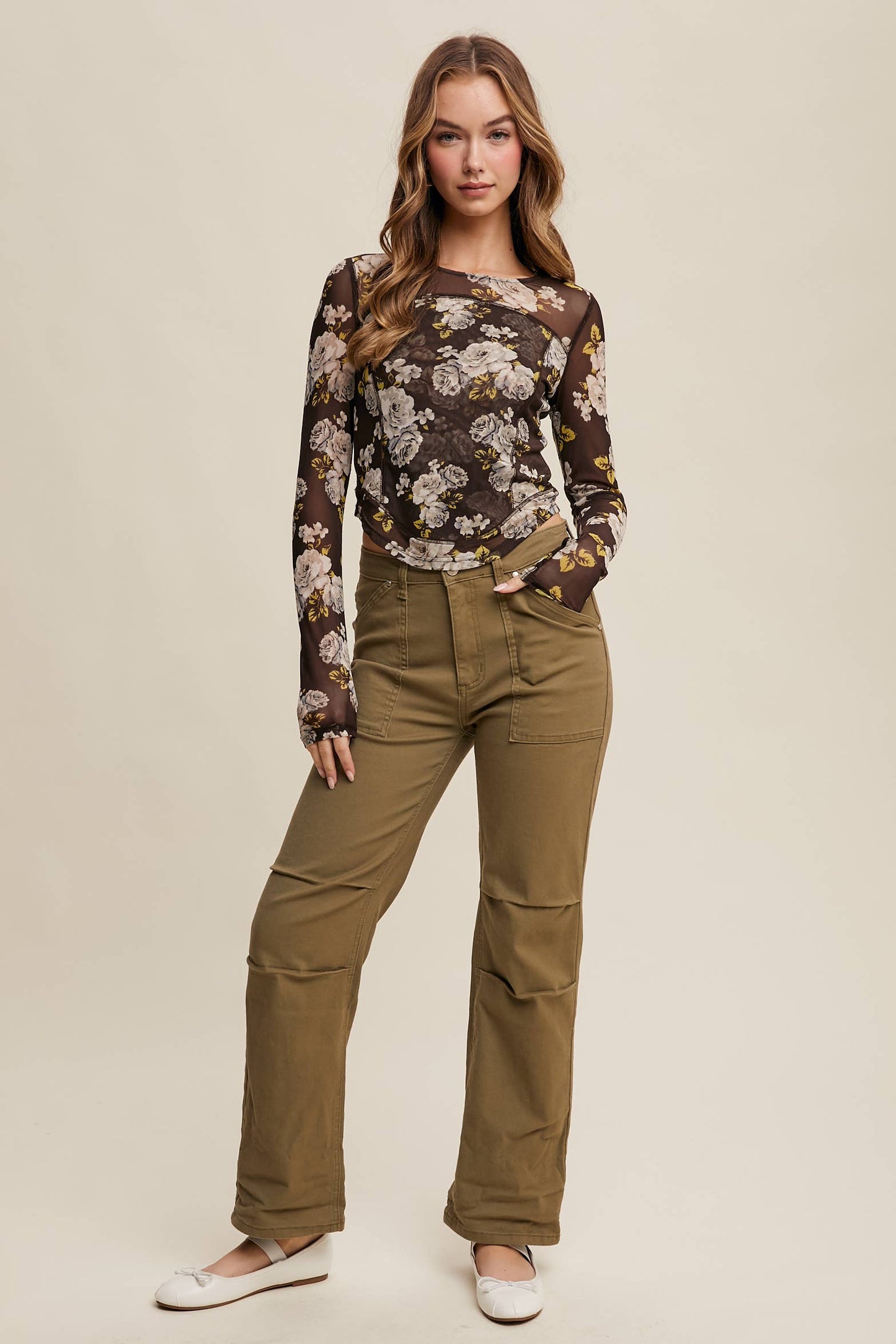 Floral Mesh Top