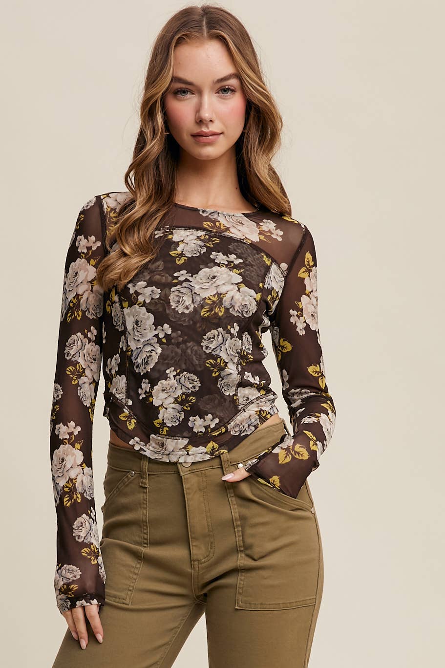 Floral Mesh Top