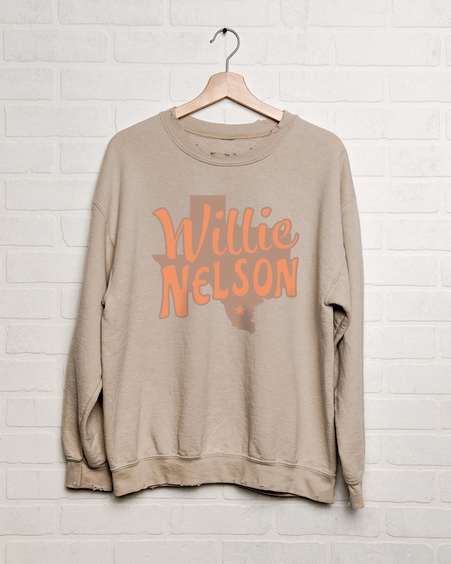 Willie Nelson Orange Texas Graphic sweatshirt
