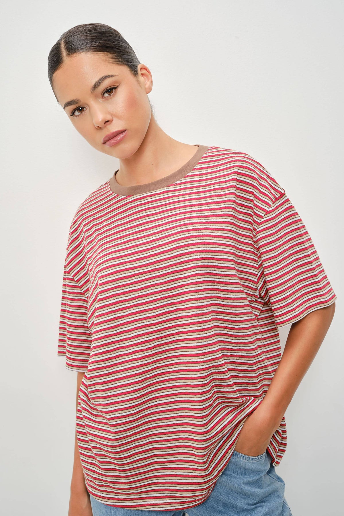 PIA STRIPED OVERSIZED TEE