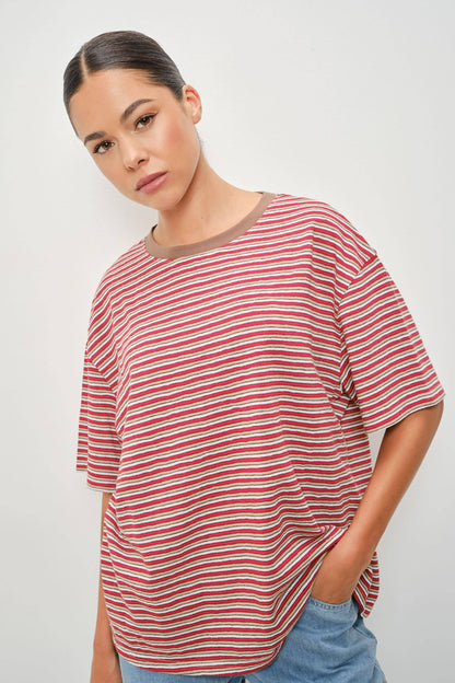 PIA STRIPED OVERSIZED TEE